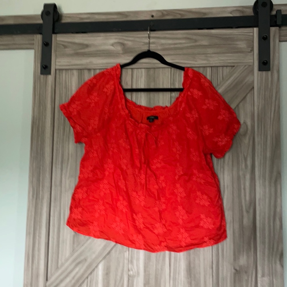 JCrew XXL orange eyelet top